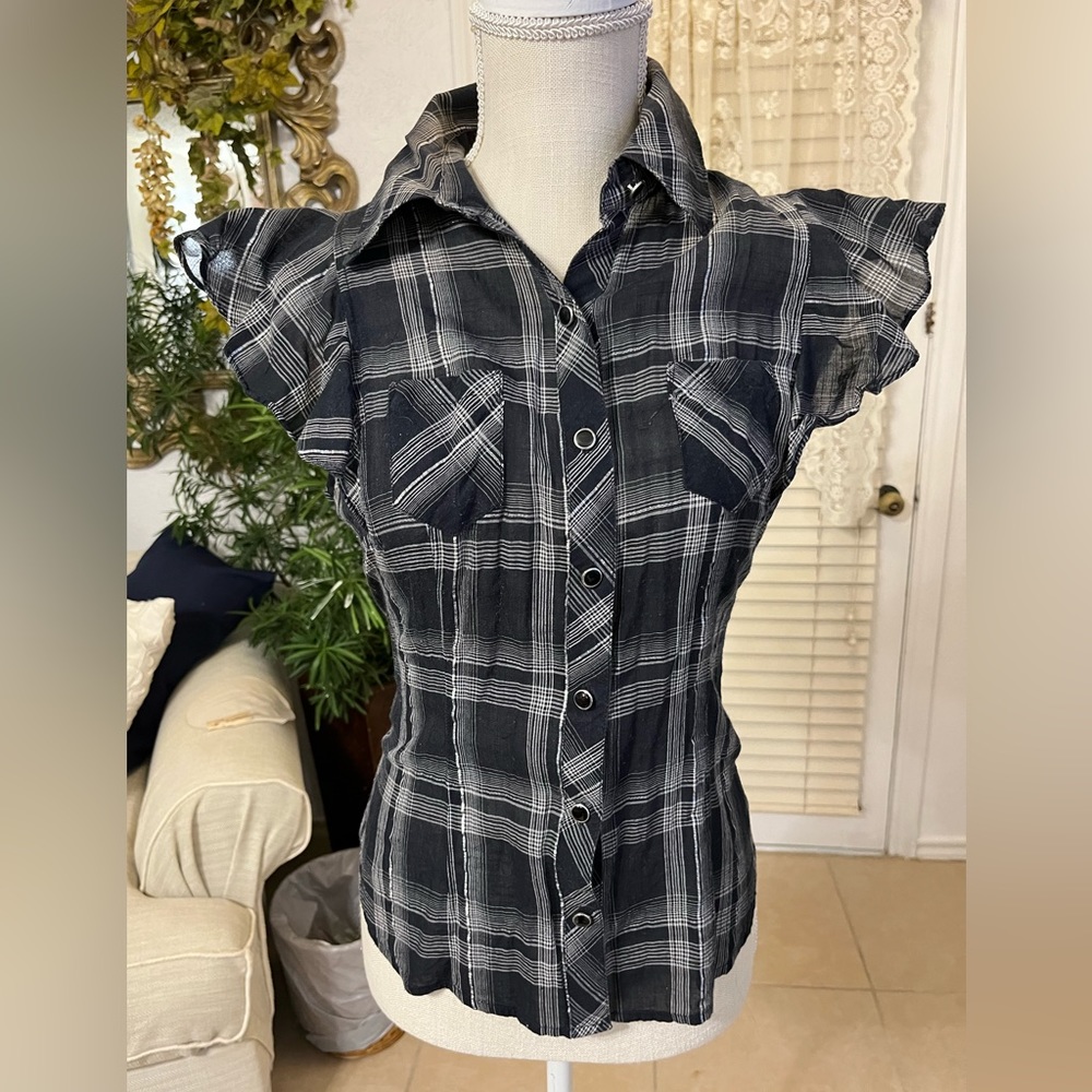 Express very cute black with silver sparkly thread throughout